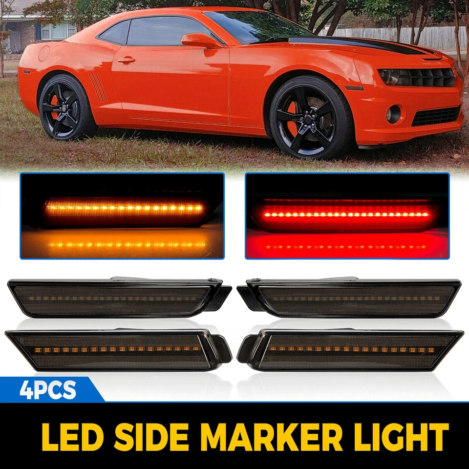 Luces LED laterales delanteras traseras para Chevy Camaro 2010 2011 2012 2013 2014 2015 Foto 2 de 4