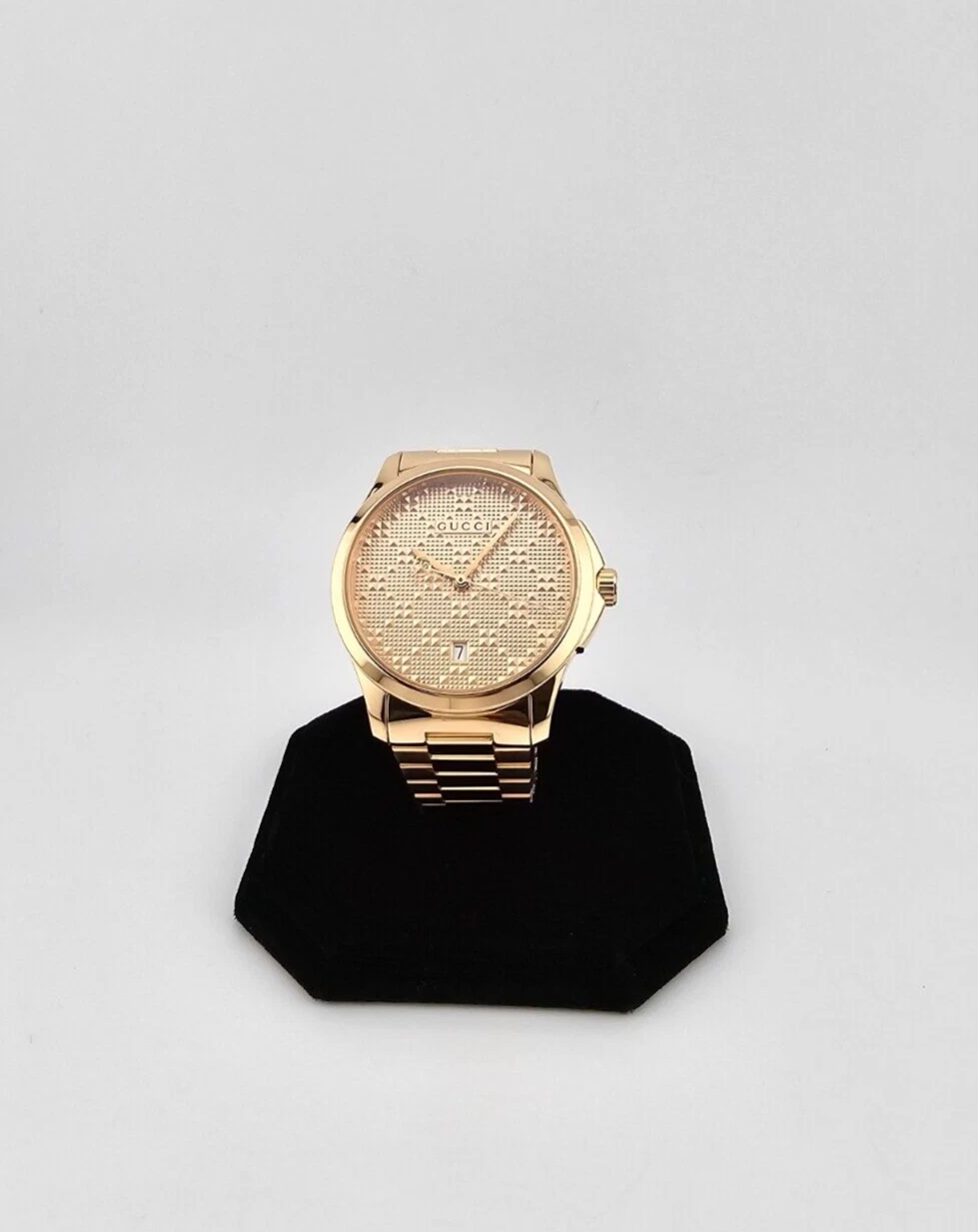 Montre à quartz Gucci G Timeless en acier inoxydable cadran or rose   YA126482