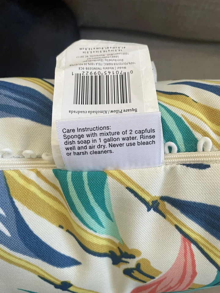 allen + roth Floral Off-white Square Summer Throw Pillow - Image 4 of 4