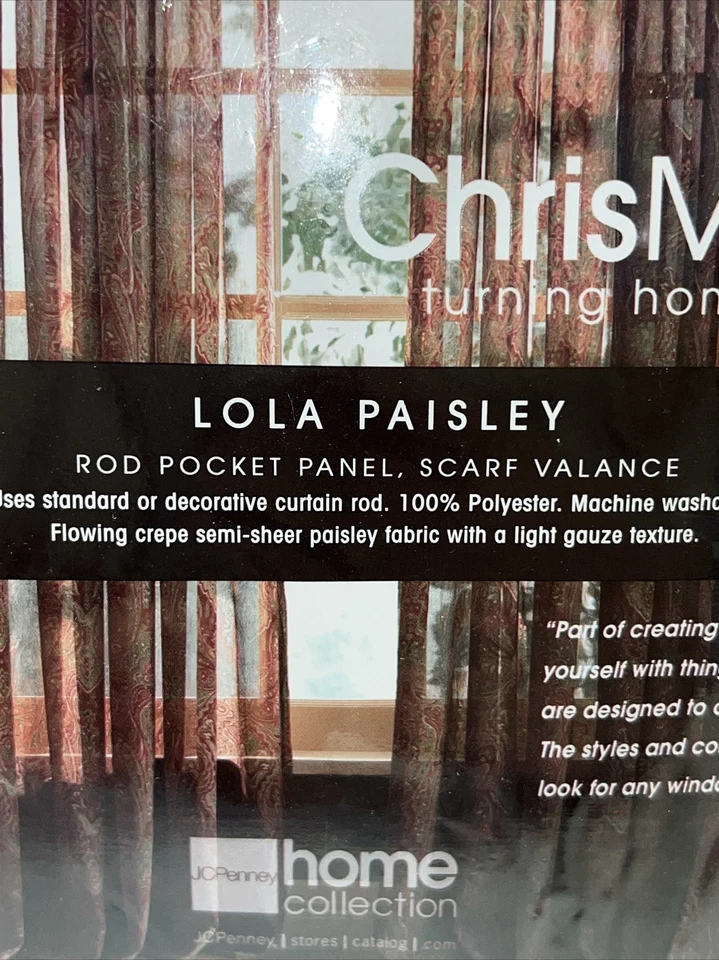 CHRIS MADDEN Lola пейсли шарф Valance 42w x 216L лот из 2 - Изображение 4 из 4