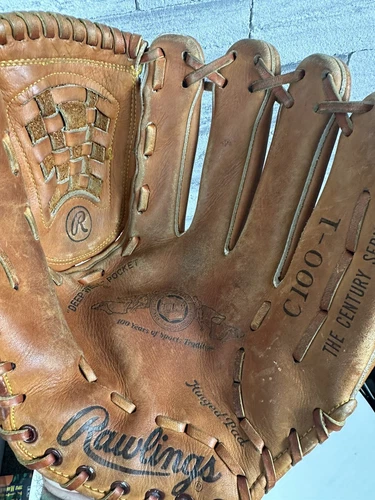 RAWLINGS C100-1 Century Series Fastback Baseball Tanned Glove Basket Web RHT 12" - Picture 5 of 8