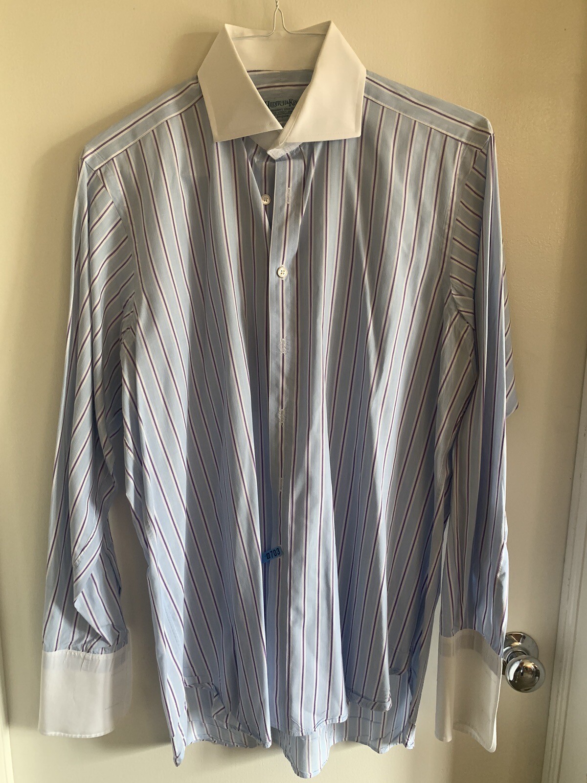 Camicia elegante Hilditch & Key Savile fila a righe in cotone su misura
