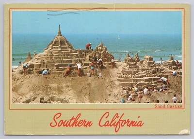 Postcard Southern California Sand Castles 