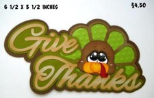 GIVE THANKS TITLE Thanksgiving scrapbook premade paper piecing by Rhonda