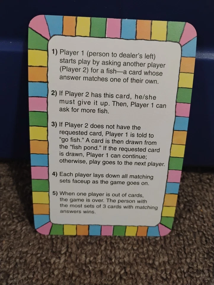 Vintage 1997 Arthur Goes Fishing Card Game Educational Math Card Game COMPLETE - Image 4 of 4