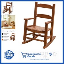 Toddler Rocking Chair Wooden Kids Rocker for Nursery Living Room Brown