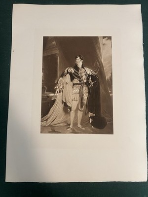King George IV Portrait Engraving After Lawrence Vintage Photogravure Alinari