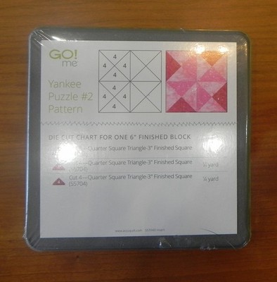 ACCUQUILT GO! BABY DIE CUT 55704 QUARTER SQUARE TRIANGLE 3'' FINISH QUILTING