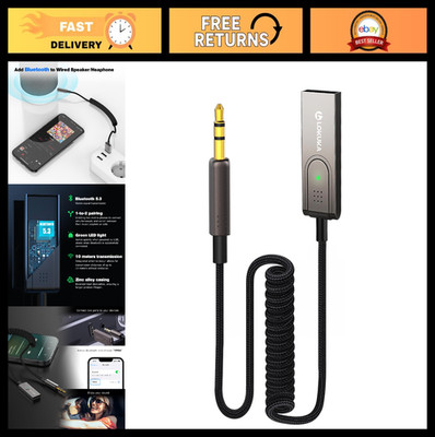 Bluetooth 5.3 Aux Adapter for Car, USB to 3.5mm Receiver - Hands-Free Calls, Mus
