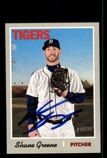 Signed Baseball Card Auto Shane Greene 2019 Topps Heritage #269 Detroit Tigers