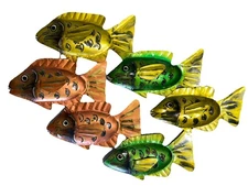 22” FISH SCENE HAND MADE OF METAL WALL ART TROPICAL TIKI  OCEAN DECOR