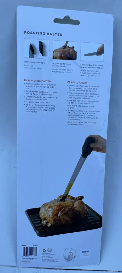 CHEF'N 5 Piece Roasting Baster Angled Fan & Silicone Basting Tips NEW - Image 2 of 4