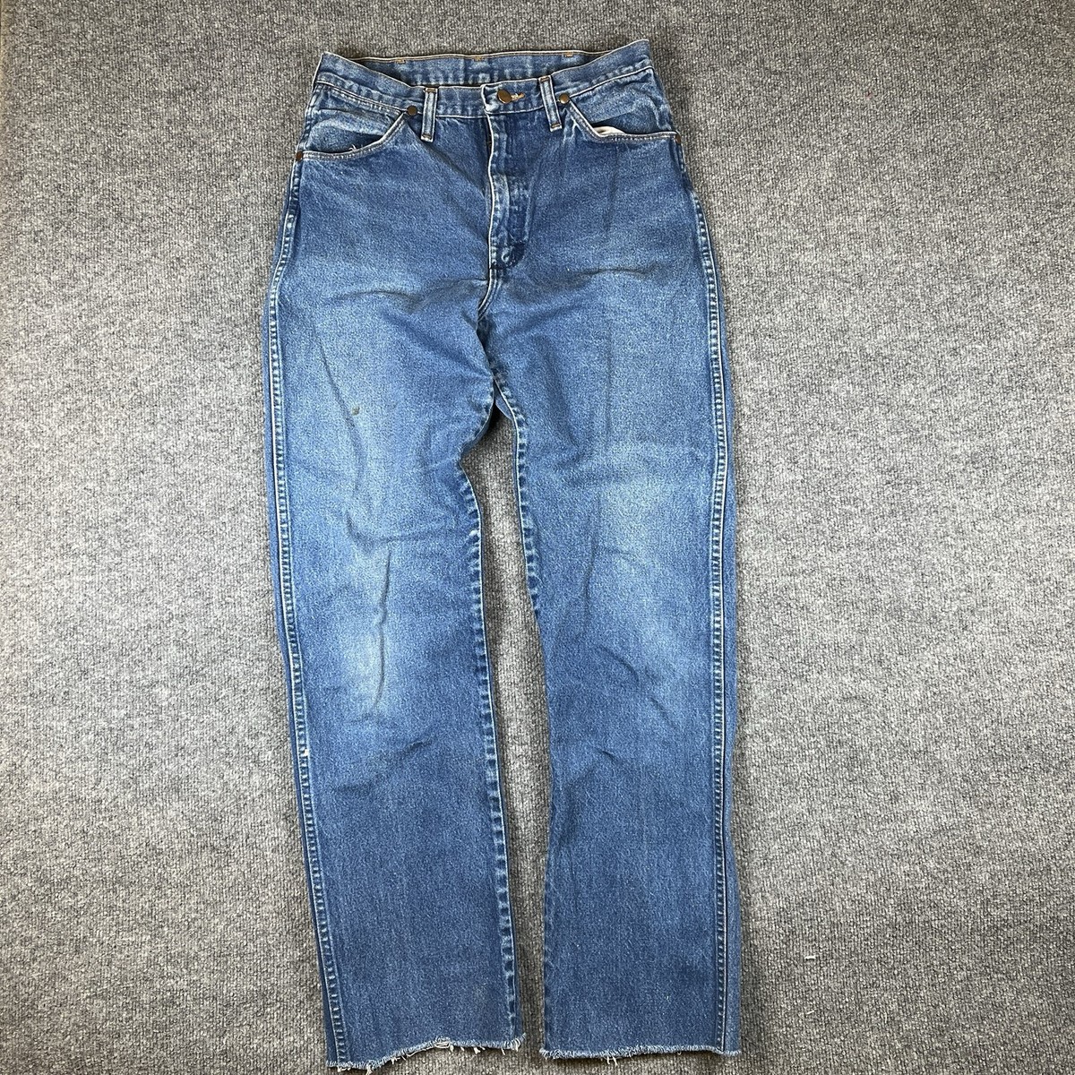 VTG Wrangler Jeans Mens 30x34 13MWZ Denim Faded Scovill Zip