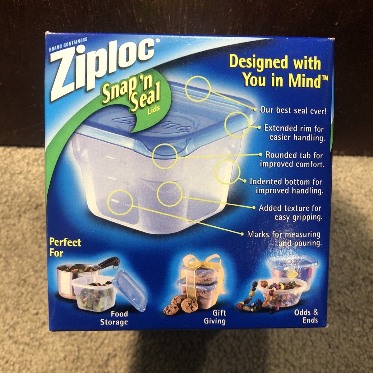 Ziploc Snap 'n Seal Bowls Containers Size Medium & Lids 4-Pack