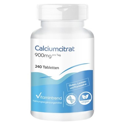 Calciumcitrat - 240 Tabletten, 300 mg Calcium pro Tablette, VEGAN | Vitamintrend