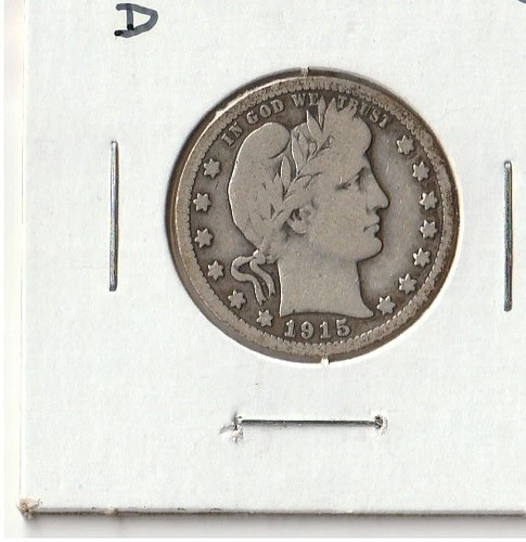1915 D Barber Quarter (VG)