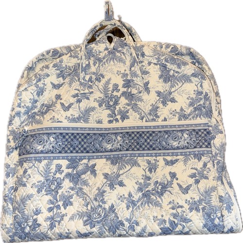 Vera Bradley Azul Rosas Marfil Blanco Toile Viaje Prendas Vestido Bolso Equipaje Cremallera - Imagen 2 de 10