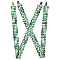 Buckle-Down Suspenders, Plaid Curls White Black Gray Green 1.5-Inch (Us Import)