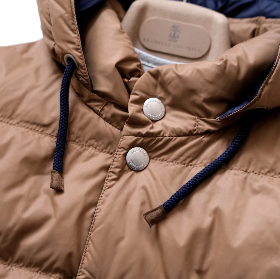 BRUNELLO CUCINELLI Chaleco de Plumón Chaqueta con Capucha Desmontable Sudadera con Capucha Para Hombre Talla L M Foto 4 de 4