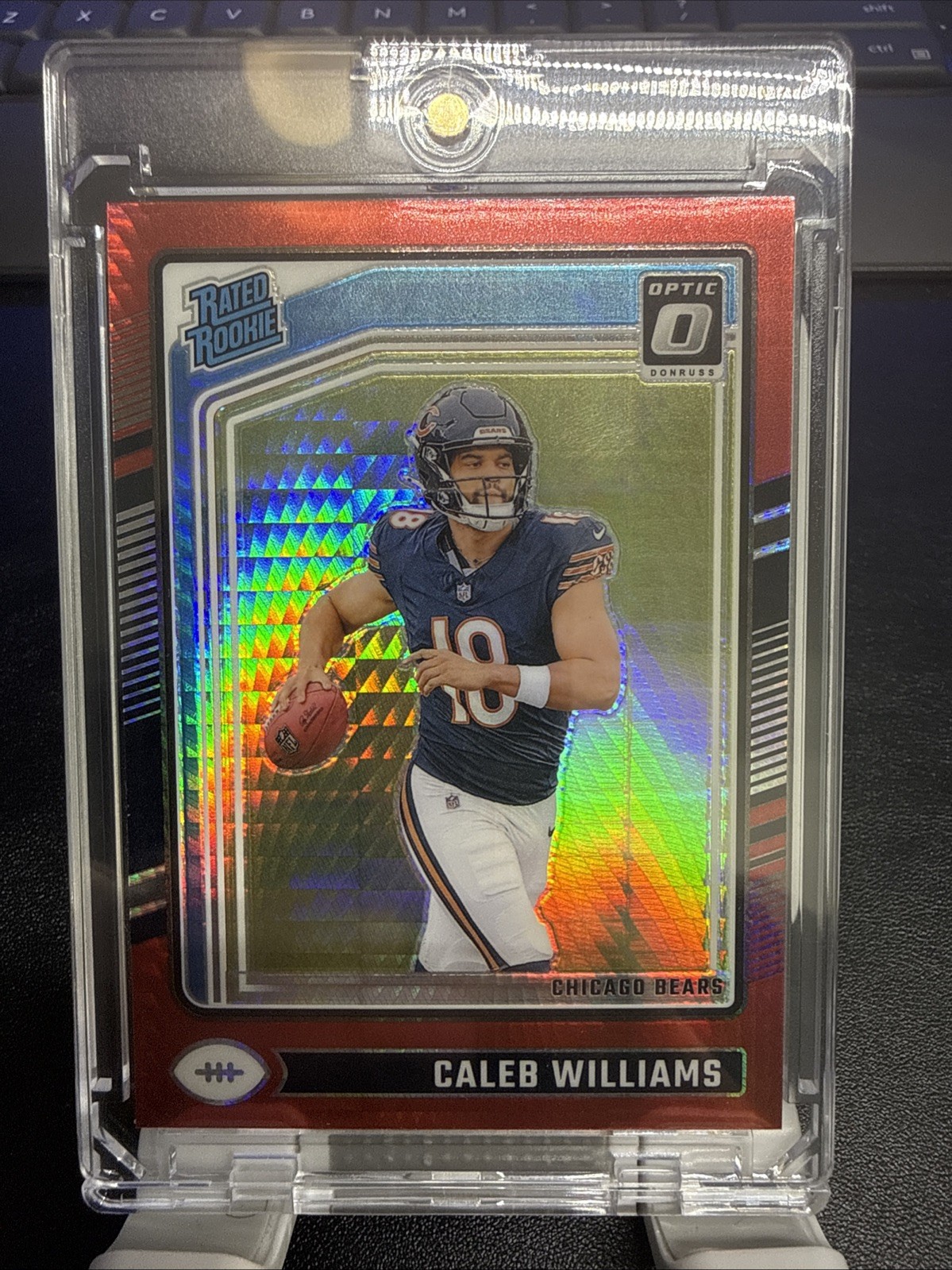 2024 Optic Caleb Williams RC Rated Rookie Red Hyper Prizm #201 Bears