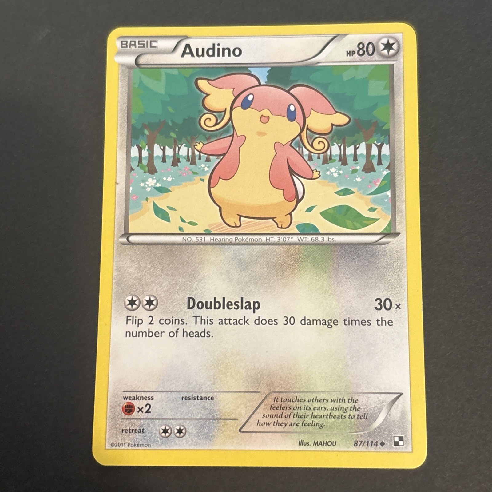 Audino 87/114 Regular Black & White Base Set Pokémon TCG NM 2011