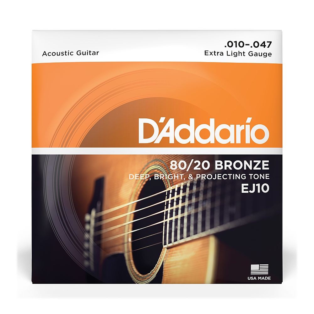 D'Addario 80/20 Bronze Acoustic Guitar Strings (.010 - .047)