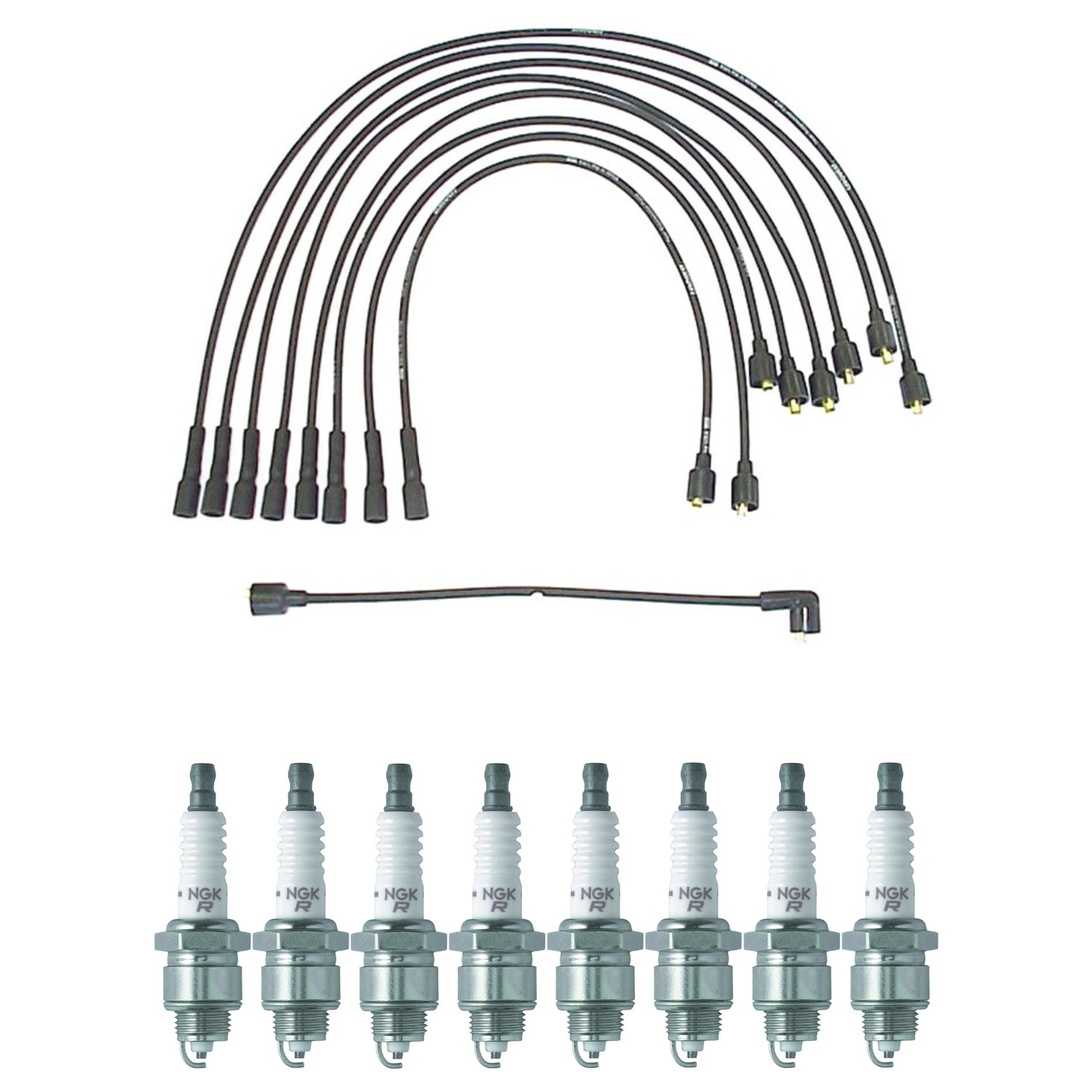 Denso Ignition Wires and NGK Spark Plugs Kit for Pontiac Tempest 64-67 5.3L V8