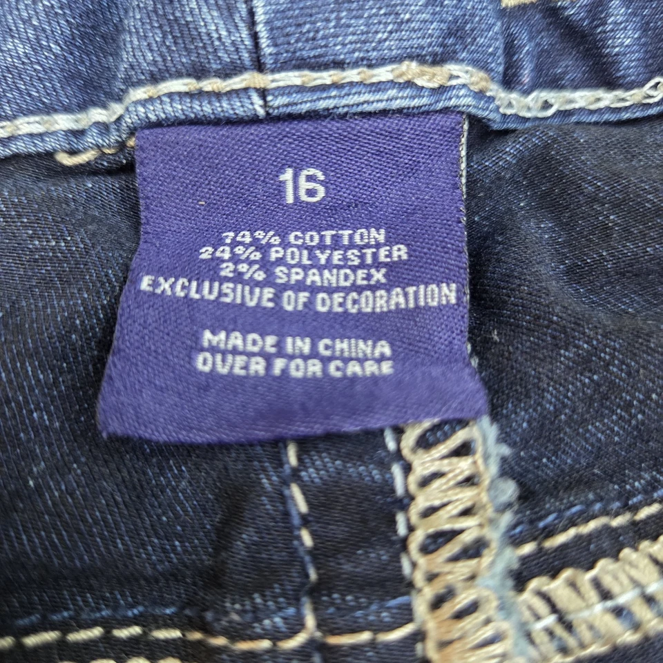 Pantalones de mezclilla para mujer Rhythm In Blues talla 16 regulares modernos bordados elásticos Foto 3 de 4