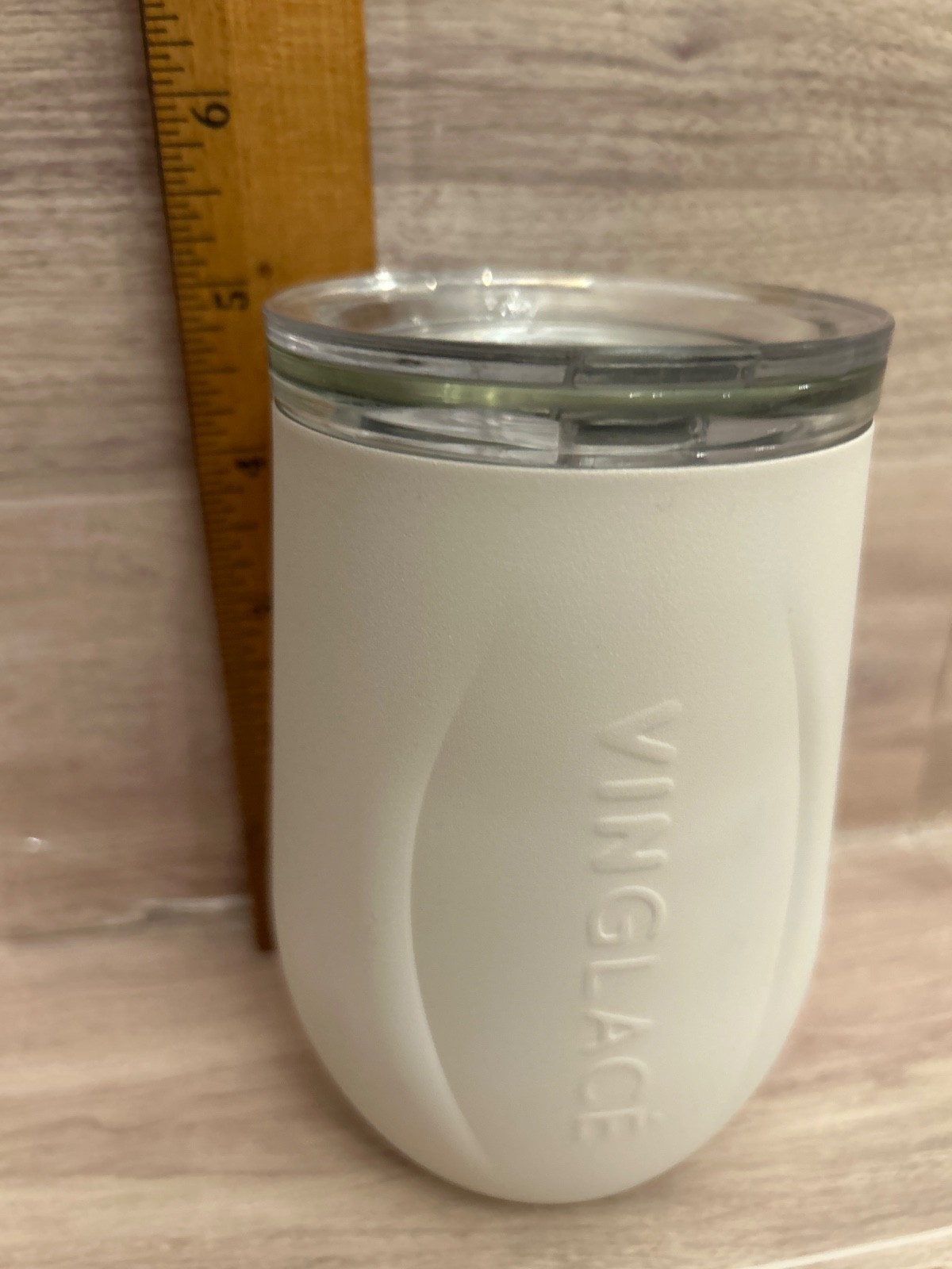 Vinglace White Glass Insert Insulated  Stemless Wine Tumbler -  Lid 10 oz