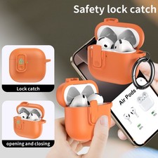 For AirPods Pro 3 2025/AirPods 4 Case with Keychain Secure Lock Shockrpoof Cover