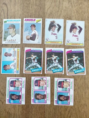 (11) Nolan Ryan Topps Card Lot 1977, 1979, 1980