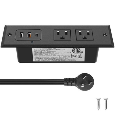 CCCEI Recessed Power Strip with 20W USB C Port, Fast Charging USB A Port Desk Ou