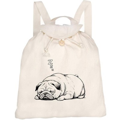 Canvas-Rucksack / Backpack ''Sleeping Pug'' (RK00043961)