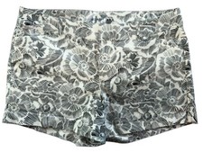 Old Navy Womens Everyday Shorts 12 Black White Floral Pockets 3.5  Inseam