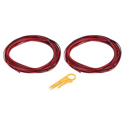 24 Gauge 2-Conductor Electrical Wire Tinned Copper 12Ft/3.75M 300V Cable, 2 Pack