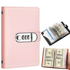 A6 Budget Binder with 3 Digit Lock, Cash Enve...