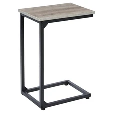 C Shaped End Table, Slide Under Couch Table for Sofa, TV Tray Snack Table, Sm...