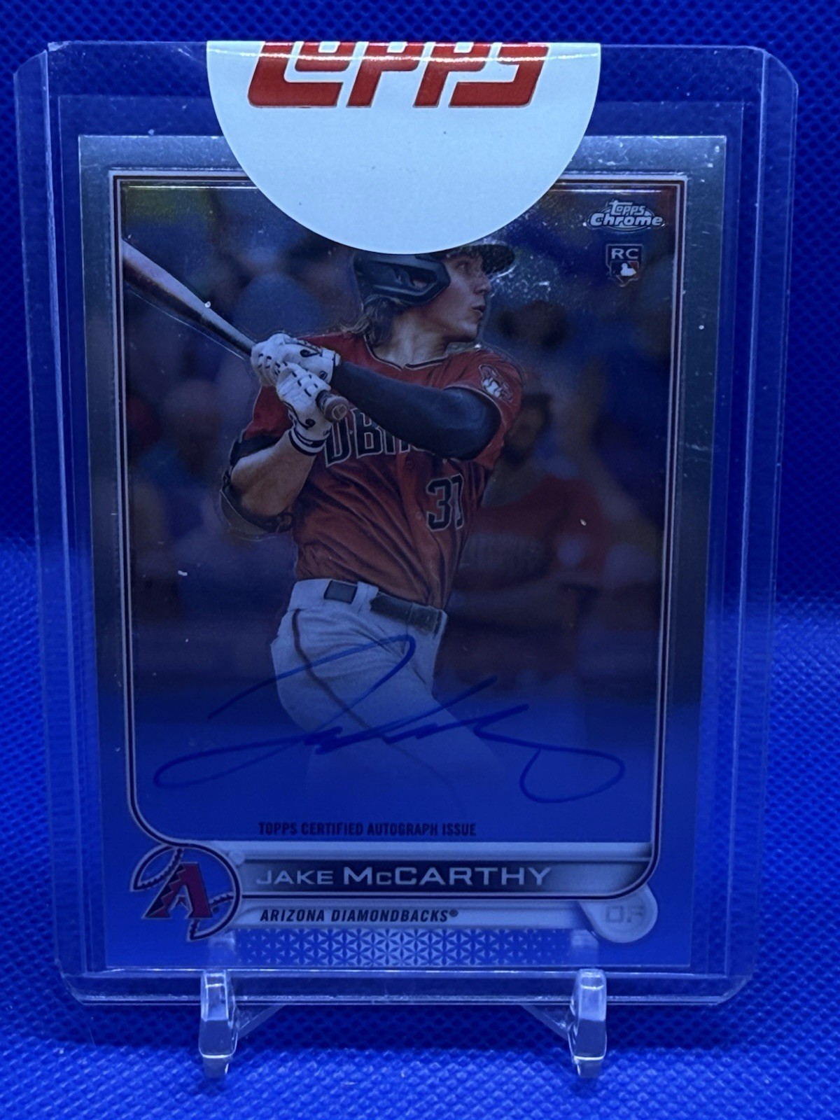 Jake McCarthy 2022 Topps Chrome #RA-JMC Rookie Redemption Auto RC Rockies DBacks