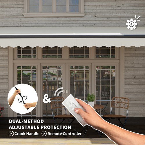 Outsunny 15' x 10' Electric Retractable Awning, All Aluminum Frame, White - Picture 5 of 11