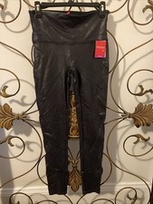 SPANX Faux Leather Legging Midnight Navy Blue Size Large Pull On Leggings