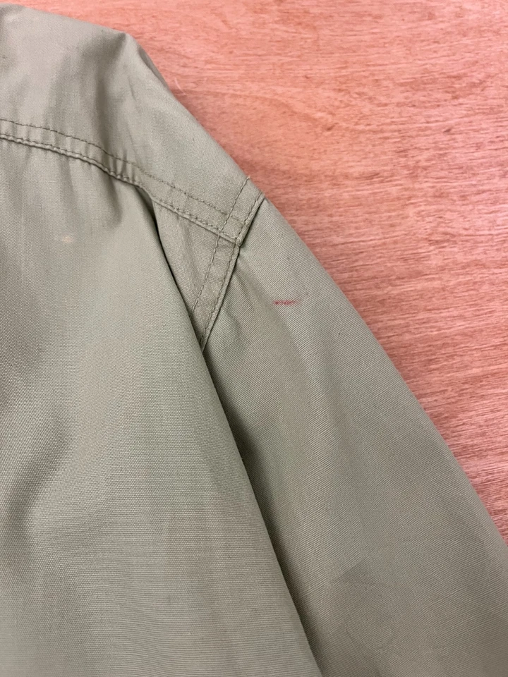 90s Vintage J Crew Barn Coat Oarsman Cordoruy Green Mens XL Chore Coat Plaid - Image 4 of 4