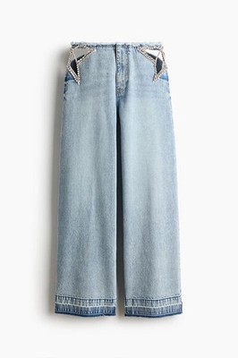 Stella McCartney HM SZ14 CRYSTAL-STAR STRAIGHT-LEG JEANS