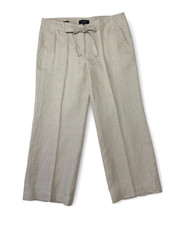 Talbots Linen Wide Leg Pant 14 Petite Minimalist Capsule Wardrobe Quiet Luxury