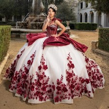 Quinceanera Dress One-Shoulder Bowknot Appliq...