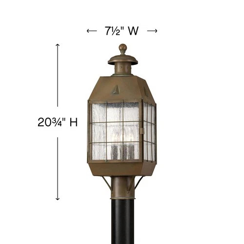 Hinkley Nantucket 20 3/4" High Aged Brass Outdoor Post Light - Picture 4 of 5