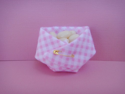 20 Mini Diapers Baby Shower Favors or Dirty Diaper Game Lot Pink Gingham Flannel - Picture 3 of 7