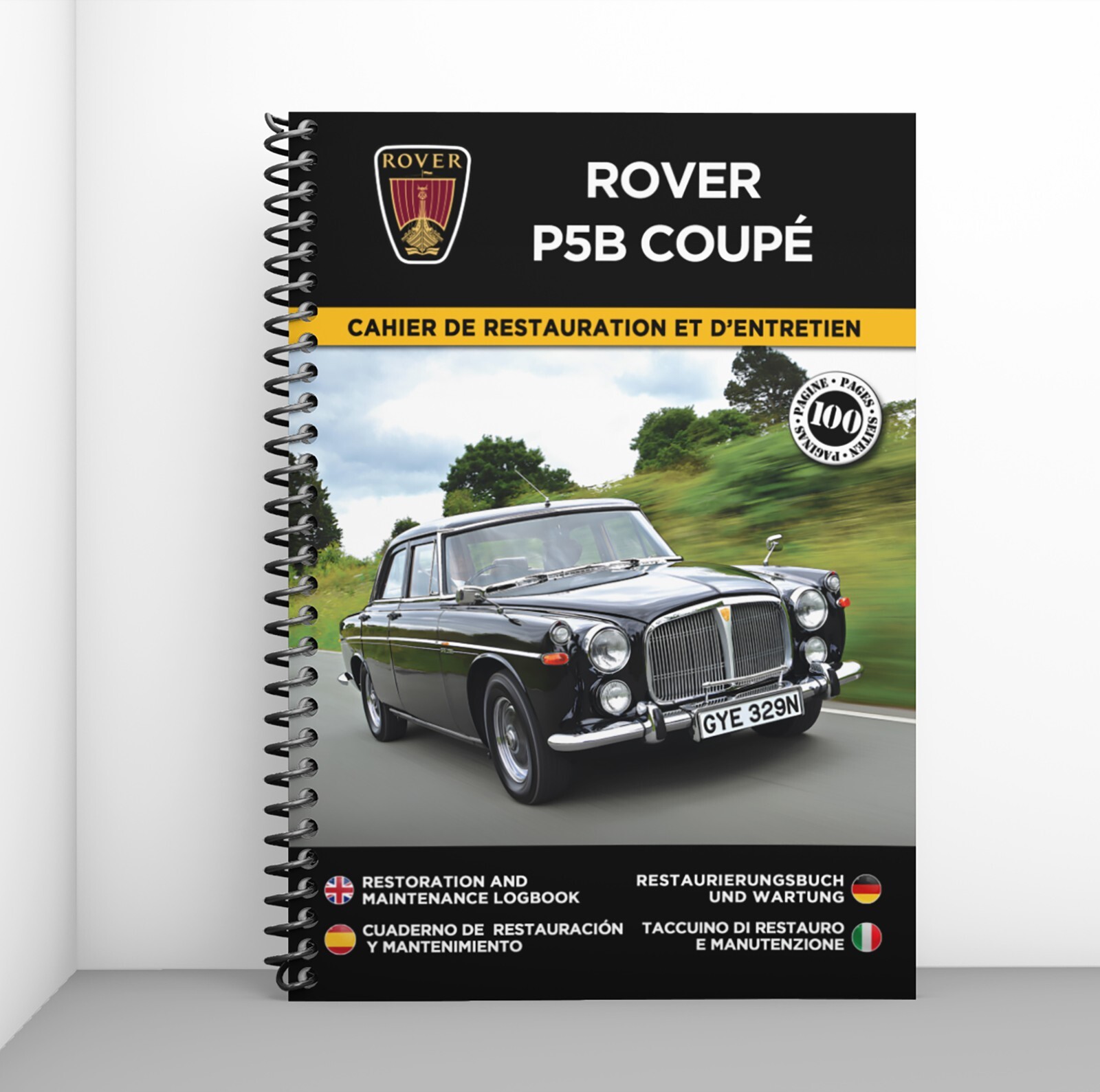 Cahier de restauration Rover P5B Coupé livre de bord premium en cuir et papier 120g