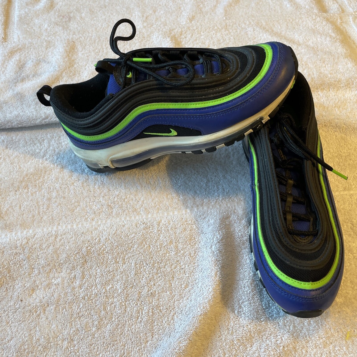 Mens Nike Air Max 97 Casual Shoes Royal Blue/Neon Green #CW5419-400 Men’s  Sz