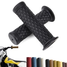 22mm 7/8'' Motorcycle Hand Grips Rubber Gel Black For Yamaha Suzuki Bobber Racer