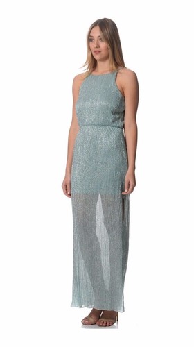 MISS SELFRIDGE Petites – Metallic Formal Cocktail Evening Maxi Dress Mint Size 8 - Picture 7 of 9